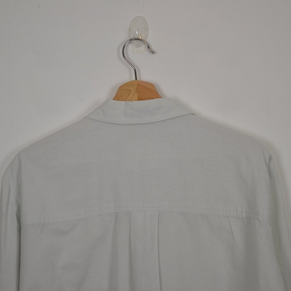 Anthropologie Maeve Cotton Blend Long Sleeve Button Down 1 Pocket Woemen L Shirt - Picture 5 of 9